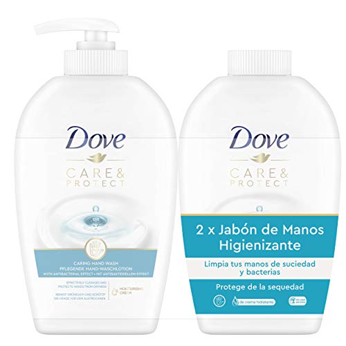 Dove Jabón de Manos Care & Protect con Dosificador y Recambio 2 X 250 ml 500 ml - Pack de 6