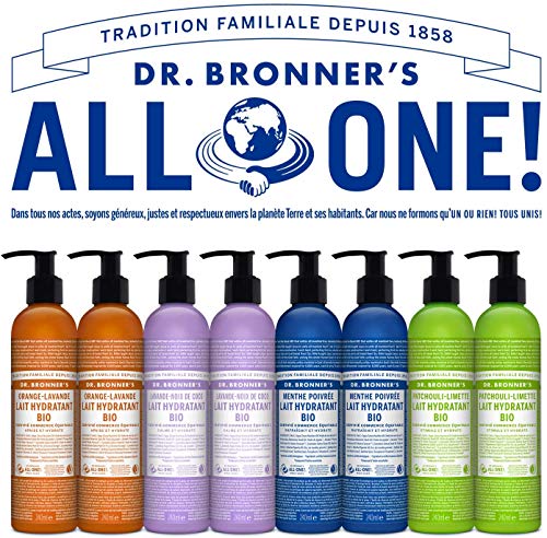 Dr. Bronner 's bio Loción Corporal Estilos Aroma de cultivo ecológico), sin perfume Vegano, no aditivos, certificado de Comercio Justo