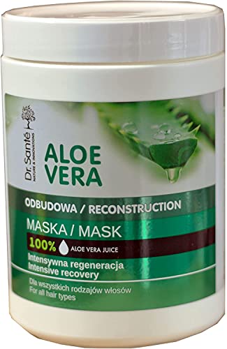 Dr. Sante Mascarilla Capilar Profesional Hidratante De Aloe Vera Y Queratina (Keratina) Con Cerámidas Naturales Pelo - Cabello Dañado Y Seco Natural Sin Parabenos Dr. Sante 1000Ml 1000 ml