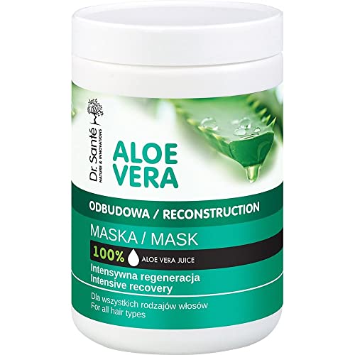 Dr. Sante Mascarilla Capilar Profesional Hidratante De Aloe Vera Y Queratina (Keratina) Con Cerámidas Naturales Pelo - Cabello Dañado Y Seco Natural Sin Parabenos Dr. Sante 1000Ml 1000 ml