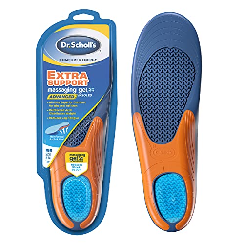 Dr. Scholl's Comfort and Energy plantillas de apoyo extra para hombres, 1 par, tamaño 8 – 14