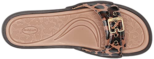 Dr. Scholl's Shoes Sandalia Rock on Slide para mujer, marrón (Marrón leopardo), 38 EU