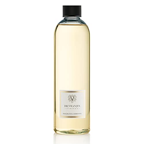 Dr. Vranjes – Recarga de Ambra 500 ml con Varillas Blancas – Recarga difusor, Fragancia de habitación de lujo, Made in Italy, Aromas: Oriental y Envolvente, Pirámide Olfativa: Ambar, Pachuli, Sandalo