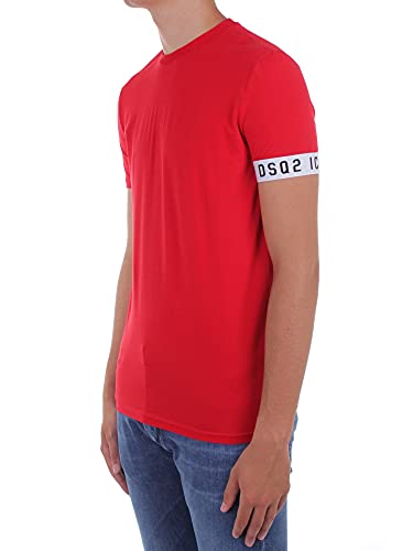 DSquared UOMO T-Shirt con Logo Rosso Mod. D9M3S3450 XL