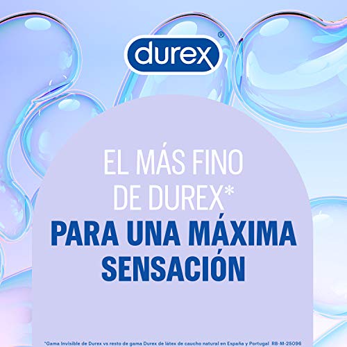 Durex - Preservativos invisibles, super finos para maximizar la sensibilidad - 24 condones