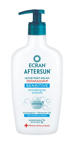 Ecran Aftersun Sensitive, Leche Post-Solar Hidratante y Reparadora para Pieles Sensibles y Atópicas - Formato Familiar de 300 ml