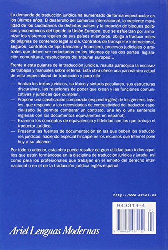 El texto jurídico inglés y su traducción al español (Ariel Letras)