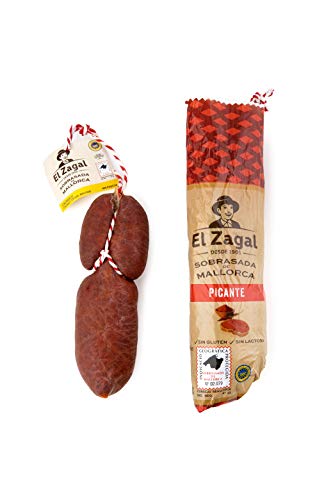 El Zagal Pieza De Sobrasada De Mallorca Tradicional Semi-Rizada, Picante, 445 g