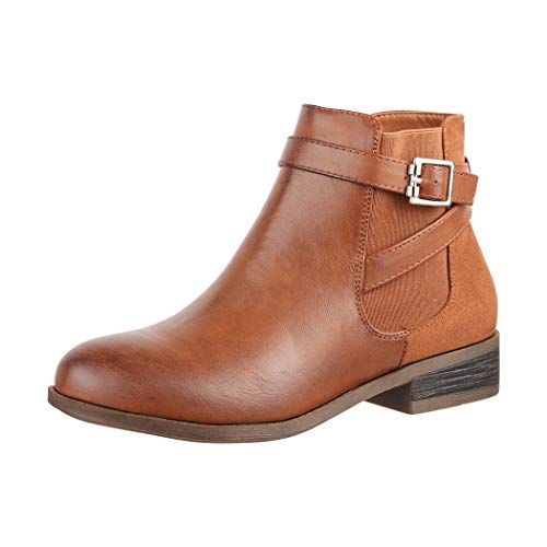 Elara Botines Mujer Chelsea Ankle Boots Chunkyrayan Camello 2018 C298-Camel-39