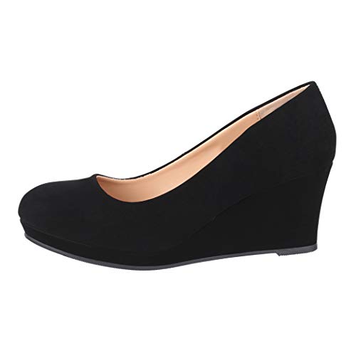 Elara Zapato de Tacón Alto Mujer Cuña Plataforma Chunkyrayan Negro B8011Y-PM-40-Schwarz