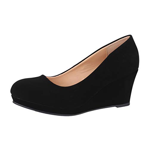 Elara Zapato de Tacón Alto Mujer Cuña Plataforma Chunkyrayan Negro B8011Y-PM-40-Schwarz