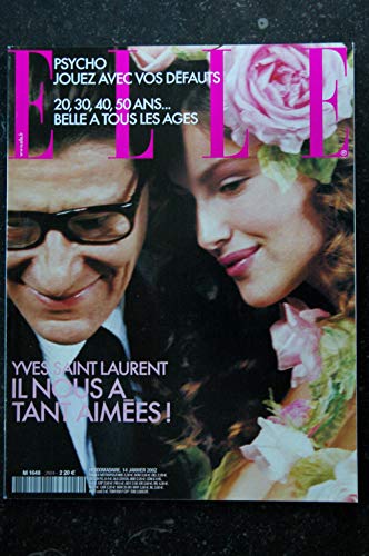 ELLE 2924 14 janvier 2002 Yves Saint LAURENT cover + 6 pages - Jeanne MOREAU 6 p. Emma de Caunes - 110 pages