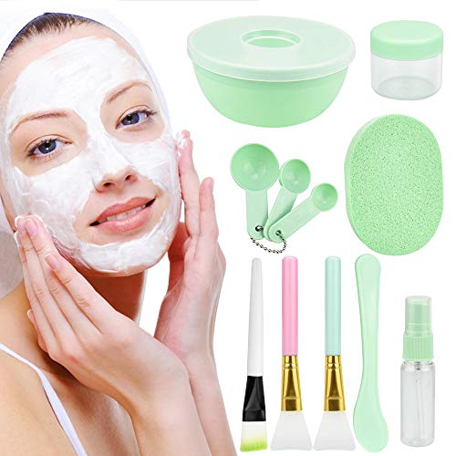 EMAGEREN Brocha para Aplicar Mascarilla Facial, Kit de Herramientas de Mascarilla con Cepillos de Mascarilla y Tazón de Mascarilla Facial para Mascarilla de Arcilla y Geles DIY.