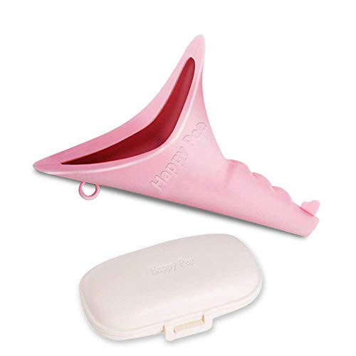 Embudo para Orinar, Dispositivo Urinario Femenino - Orinal de Viaje Portátil, con Caja de Almacenamiento, Plegable y Reutilizable, Muy Adecuada para Viajes al Aire Libre (Rosa)