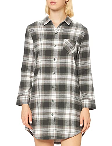 Emporio Armani Pajama Party Night Shirt, Mujer, Multicolor (Checked Laurel), M