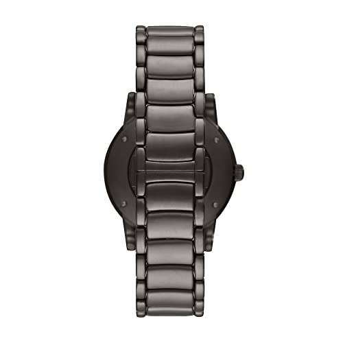 Emporio Armani Reloj Automático de Acero Inoxidable para Hombre, Caja de 43 mm, Negro