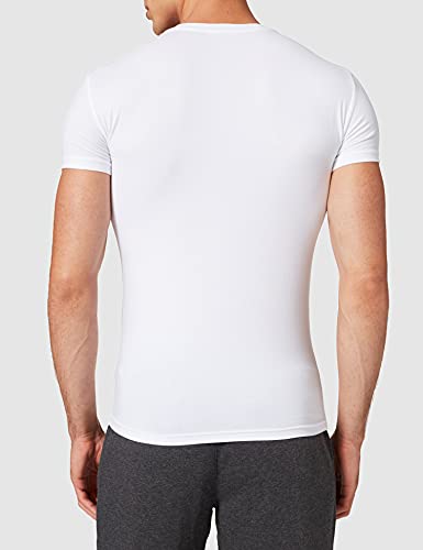 Emporio Armani T-Shirt Megalogo Camiseta, Blanco (White), XL para Hombre