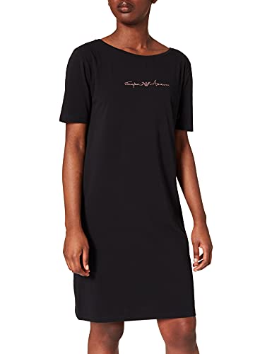 Emporio Armani Underwear Night Dress Basic Cotton Nightgown, Negro, S para Mujer