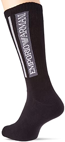 Emporio Armani Underwear Sporty 2 Paquetes de Calcetines Cortos, Hombre, Negro, TU