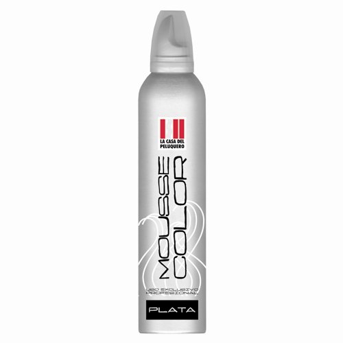 Espuma Mousse Color Plata - 300ml - Define Rizos y Ondulaciones - Aporta Volumen - Fijación Alta - Corrige Tonos en Cabello Natural y Teñido - Uso Profesional - La Casa del Peluquero