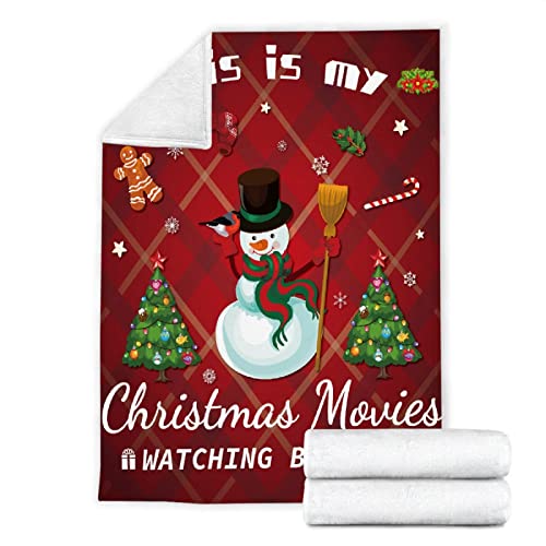 Esta es mi manta para ver películas navideñas cálida, ligera, suave, acogedora, cálida, para decoración del hogar, 50 x 40 pulgadas para niños