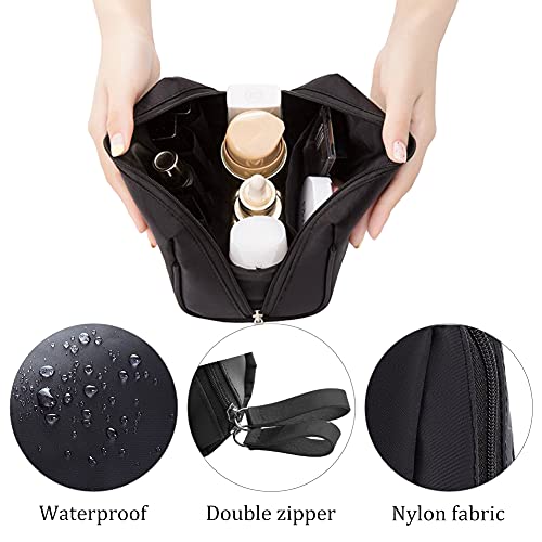 Estuche Neceser, Neceser de Maquillaje (Tamaño Pequeño), Impermeable Maquillaje Bolsa de Aseo Viaje para Hombres y Mujeres, Bolso Cosmético Multifuncional Color Negro