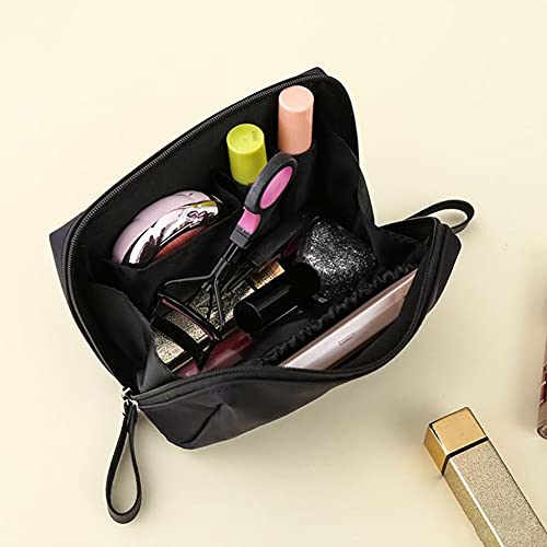 Estuche Neceser, Neceser de Maquillaje (Tamaño Pequeño), Impermeable Maquillaje Bolsa de Aseo Viaje para Hombres y Mujeres, Bolso Cosmético Multifuncional Color Negro