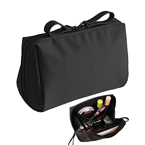 Estuche Neceser, Neceser de Maquillaje (Tamaño Pequeño), Impermeable Maquillaje Bolsa de Aseo Viaje para Hombres y Mujeres, Bolso Cosmético Multifuncional Color Negro