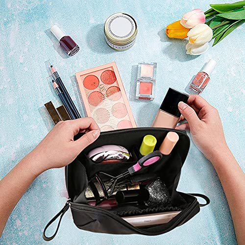 Estuche Neceser, Neceser de Maquillaje (Tamaño Pequeño), Impermeable Maquillaje Bolsa de Aseo Viaje para Hombres y Mujeres, Bolso Cosmético Multifuncional Color Negro