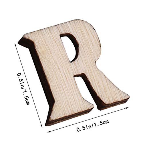 EXCEART 200 Piezas de 15Mm Recorte de Letra DE Madera DIY sin Pintar Piezas de Alfabeto de Madera en Blanco Embellecimiento de Letras en Inglés de Madera para Niños