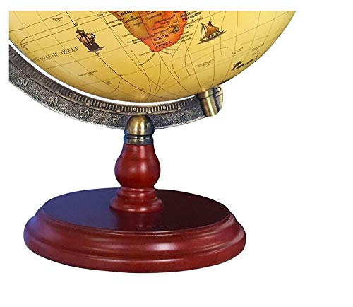 EXERZ 25cm Globo Antiguo con Base de Madera - en Inglés - Diámetro (25cm Globo Antiguo)