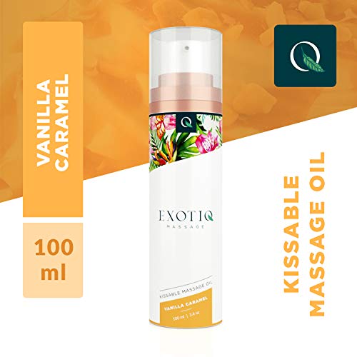 Exotiq, Aceite para masaje y relajación (Caramelo y vainilla) - 100 ml, Negro