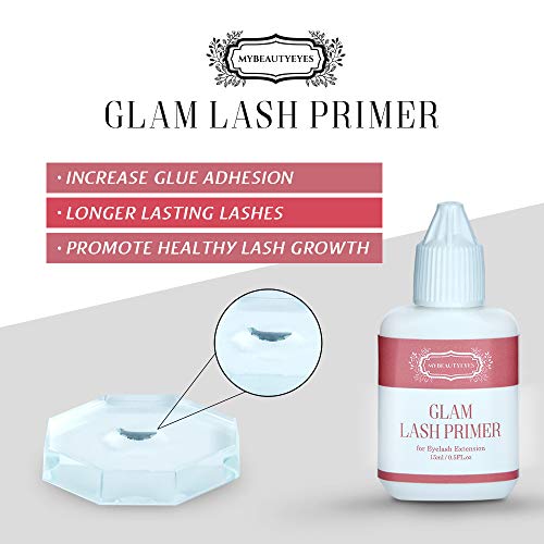 Extensión de pestañas Glam Lash Primer 15 ml/Pre-tratamiento para pestañas semipermanentes/elimina fácilmente proteínas y aceites/libre de aceite/retención de extensión más larga (Clear 15ml)