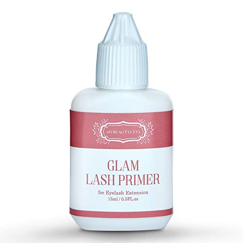 Extensión de pestañas Glam Lash Primer 15 ml/Pre-tratamiento para pestañas semipermanentes/elimina fácilmente proteínas y aceites/libre de aceite/retención de extensión más larga (Clear 15ml)