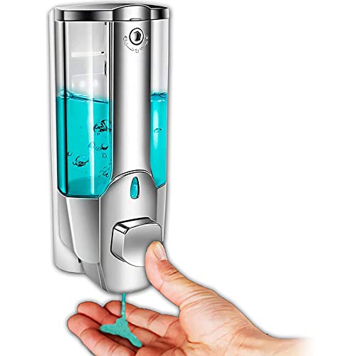 Falincon Dispensador de jabón, dispensador de mano montado en la pared, dispensador manual de gel de 350 ml