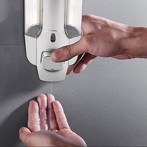 Falincon Dispensador de jabón, dispensador de mano montado en la pared, dispensador manual de gel de 350 ml