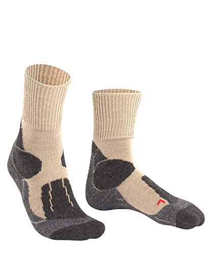 Falke Hombre, TK1 Calcetines para Senderismo, Lana, Beis (Nature Mel 4100), 44-45, (1 par)