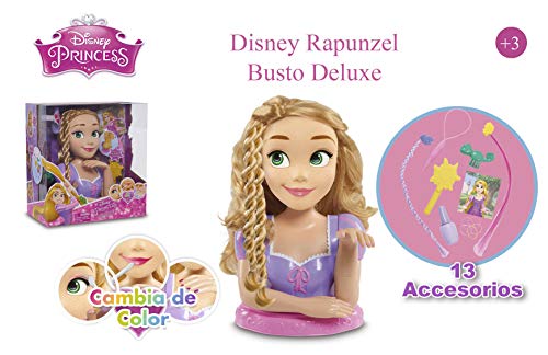 Famosa-DND03 Disney Princess Rapunzel Busto Deluxe, Multicolor (DND03000)