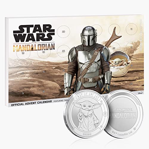 FANTASY CLUB Star Wars The Mandalorian Calendario de Adviento - 24 Monedas/Medallas para Celebrar la Cuenta atrás de la Navidad + Álbum de coleccionista para atesorar tu Regalo