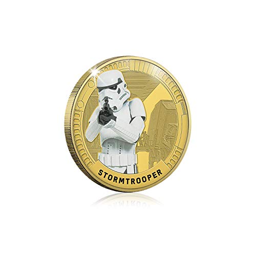 FANTASY CLUB Star Wars Trilogía Original Episodios IV - Vi - Stormtrooper - Moneda / Medalla Conmemorativa acuñada con baño en Oro 24 Quilates y Coloreada a 4 Colores - 44mm