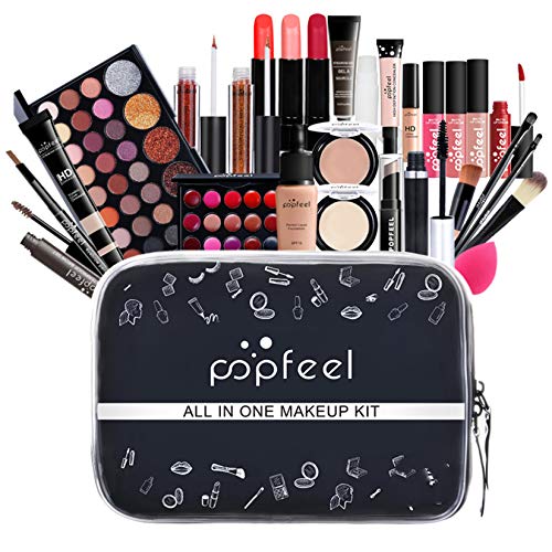 FantasyDay 28 Piezas Juego de Maquillaje All in One Makeup Gift Set Incluye Eyebrow cream, Brillo de Labios, Brochas de Maquillaje, Sombra De Ojos - Belleza Cosmético de Caja pour Cara y Labio Make-up