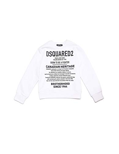 FELPA GIROC DSQUARED bambino bianco DQ0474-D00Z3 Bianco 14 anni