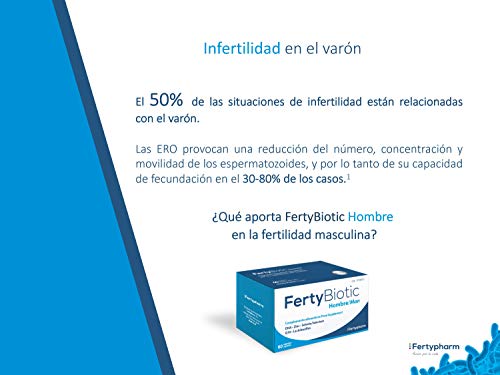 FERTYBIOTIC Hombre | Complemento Vitamínico para Mejorar la Fertilidad Masculina con Ácido fólico, DHA, Coenzima Q10, Zinc y Selenio | Mejora la Capacidad Reproductiva | 60 Cápsulas