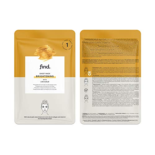 FIND - Brightening sheet mask with natural 24K gold - 10 pack