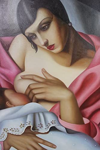 Fine art DECO Repro pintura al óleo Tamara de Lempicka "Madre y bebé" pintado a mano exactamente como se describe