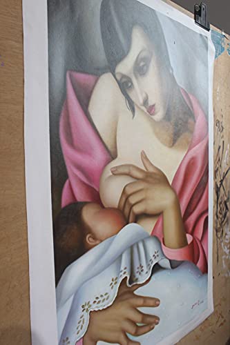 Fine art DECO Repro pintura al óleo Tamara de Lempicka "Madre y bebé" pintado a mano exactamente como se describe