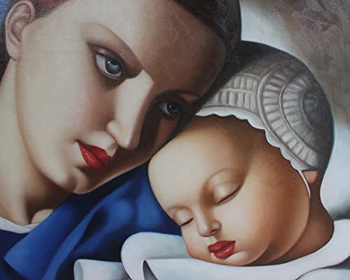 Fine art DECO Repro pintura al óleo Tamara de Lempicka "Madre y Niño" pintado a mano exactamente como se describe