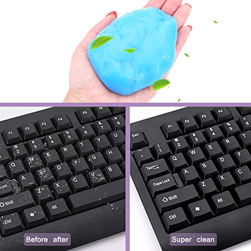 Finegood Limpiador del teclado universal con cepillo, limpieza masilla Gel Limpiador pegajoso de la jalea de la suciedad de limpieza pegamento, Ordenador portátil, salida de aire, muebles