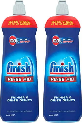 Finish Enjuague líquido para lavar el lavaplatos, paquete de brillo y protección, azul, 800 ml, 1 unidad, (paquete de 2)