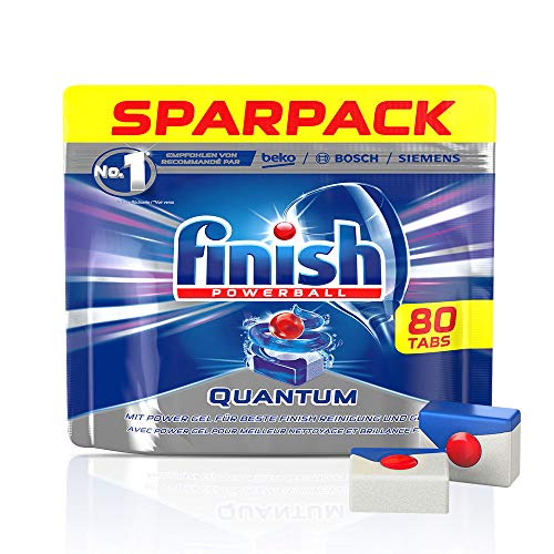 Finish Quantum - Detergente en pastillas para lavavajillas, con protección del brillo y del cristal